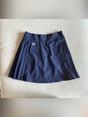 Lacoste Navy Pleated Mini Skirt with Logo